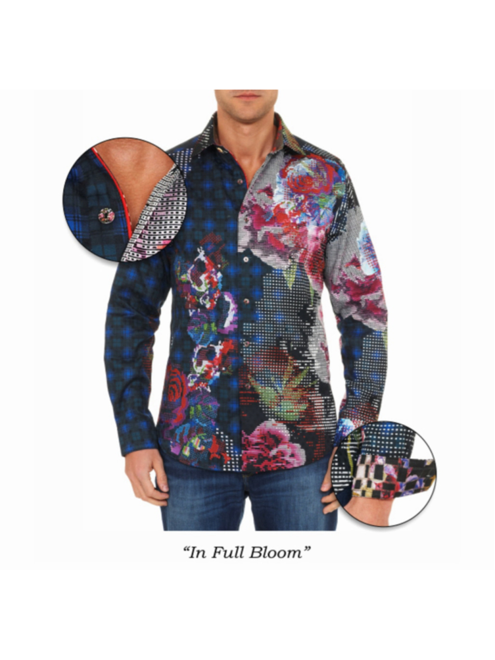 Robert Graham Limited Edition Floral Embroidered Shirt "In Full Bloom" Medium